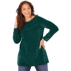 Catherines Chenille Cable-Knit Boatneck Sweater - 1 of 4