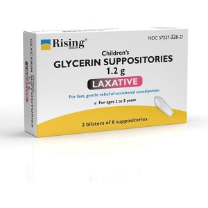 Rising Pharma Children's Glycerin 1.2g Suppositories Laxative, 12 Ct - 1 of 4