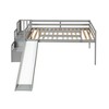 Twin Size Loft Bed, Pine Wood Twin Loft Bed Frame With Staircase Storage Space Slide Full-length Safety Guardrails For Bedroom No Box Spring Needed - 3 of 4