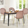 Costway 4PCS Velvet Dining Chair Accent Leisure Chair Armless Side Chair - image 2 of 4