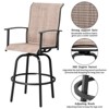 Karl Home | Black Metal Frame Swivel Outdoor Bar Stool Set of Two - 2 of 4