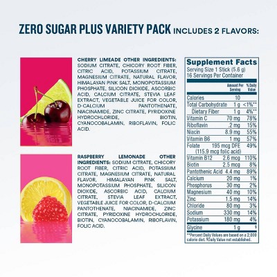 DripDrop Zero Sugar Plus Target Exclusive Variety Dietary Supplement Powder - Cherry Limeade & Raspberry Lemonade - 16ct
