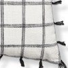 TAG 20"x20" Black Tassel Check Yarn Dyed Cotton Accent Decorative Throw Pillow Poly Filled Removable Insert Square Machine Wash - 2 of 3