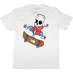 The Simpsons Men's Bart Skeleton Skateboarding Adult Short Sleeve T-Shirt - 1 of 4