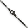Chisel Stainless Steel Polished Black IP-plated 2.3mm Cable Chain Necklace 16" - 3 of 3