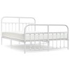 vidaXL Metal Bed Frame with Headboard and Footboard White 59.1 in.x78.7 in. - 2 of 4