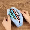 Boersma Blue Pencil Case – Large Capacity Waterproof Silicone Pen Pouch, Aesthetic Stationery Organizer for School, Office, Teen Boys & Girls - 2 of 4