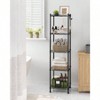 5 - Tier Bathroom Shelf Storage Rack Small Space PP Shelf Liners Removable Hook Extendable Design Ink Black Translucent - 2 of 4