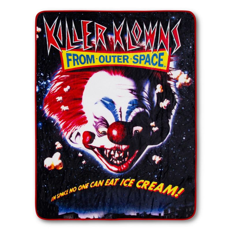 Silver Buffalo Killer Klowns From Outer Space Original Poster Raschel Throw Blanket, 1 of 7