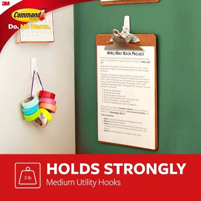 Command Medium White Plastic Utility Hooks Value Pack