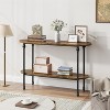 Narrow Entryway Table, 2 Tier Table with Storage Shelf, Thin Behind Couch Table, Farmhouse Skinny Sofa Table for Hallway, Entrance, Living Room - 2 of 4
