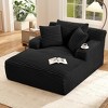 AENKYO Oversized Corduroy Sleeper Sofa Bed & Cloud Lounge Chair,2 Pillows | Boneless Upholstered Chaise for Living Room - 2 of 4