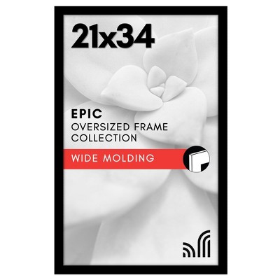 Americanflat 21x34 Picture Frame  - Black Picture Frame - Wide Photo Frames Made of Engineered Wood - Epic Collection - Black