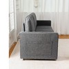 CAVINAS Retractable 3 Seater Sofa, Corduroy Sofa, Upholstered Flexible Sofa, Upholstered Couches for Living Room, Apartment - 3 of 4