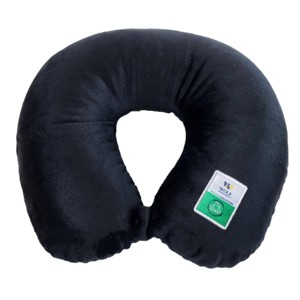 WOLF Recycled Travel Neck Pillow - Jet Black - 1 of 3