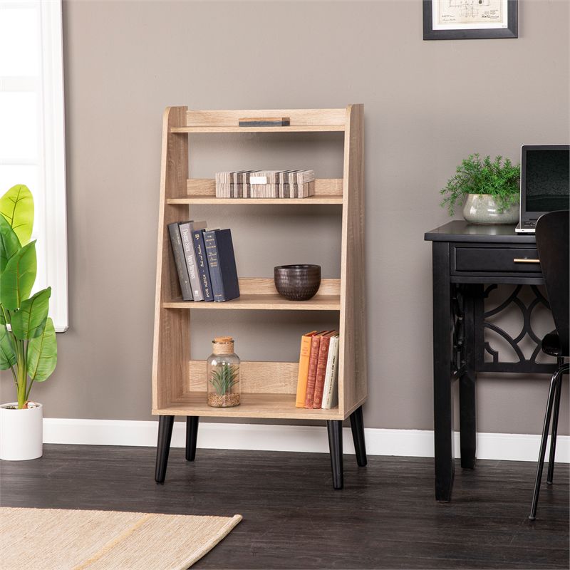 SEI Furniture Berritza Midcentury Engineered Wood Bookshelf in Natural, 2 of 4