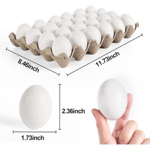 Joyfy 12 PCS Unpainted White Wooden Easter Eggs for Egg Hunt, Paintable Craft Eggs for Kids DIY Party Favors and Childrens Easter Game Activities - 1 of 3