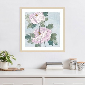 Amanti Art Striped Peonies IV by Melissa Wang Framed Wall Art Print - 1 of 4