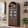 71" Tall Arched Pantry Cabinet with 4 Doors & Adjustable Shelves & Hidden Drawer, Modern Farmhouse kitchen Storage Cabinet - 4 of 4