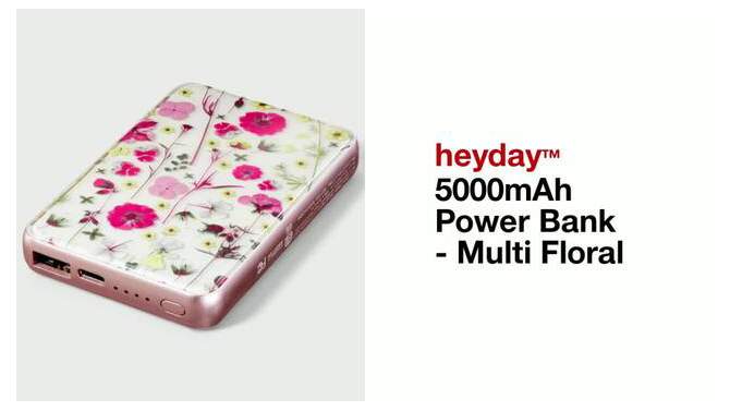 5000mAh Power Bank - heyday&#8482; Multi Floral, 2 of 5, play video