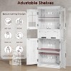 67" Tall Bathroom Storage Cabinet with Glass Doors, Adjustable Shelves, Drawer for Bathroom, Dining Room, Living Room - 4 of 4