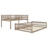 NicBex Full XL over Queen Bunk Bed Wood Frame Bed Frame with Inclined Ladder and Guardrails, No Box Spring Required - 4 of 4