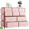 10-Drawer Storage Organizer Fabric Dresser w/Wood Tabletop & Side Pockets Clothing Chest of Drawers - 2 of 4