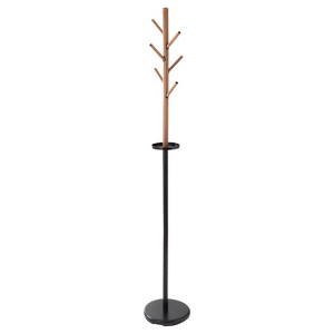 Honey-Can-Do Coat Rack Black/Brown: Freestanding Steel Frame, 6 Hooks, Standing Coat Hanger, 70" Height, 20 lb Capacity - 1 of 4