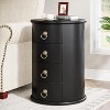 Tribesigns Solid Wood Round End Table, 4-Drawer Nightstand for Bedroom, Vintage Bedside Table for Small Spaces, Living Room, No Assembly Needed - 2 of 4