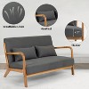 KTMBDW 50" Love seat Sofa 2 Seat Mid Century Modern Accent Chair, Uplostered 2 Person Couch Loveseat for Small Place Bedroom Office, Gray - 3 of 4