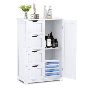 SUGIFT 4 Drawers Bathroom Storage Cabinet, White - 1 of 4