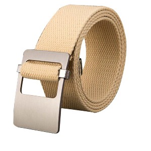 Unique Bargains Gender Neutral Canvas Web Belt with Metal Slide Buckle Width 1 1/2" 1 Pc - 1 of 4