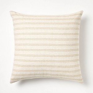 Woven Striped Throw Pillow Neutral/Dark Tan - Threshold™ designed with Studio McGee - 1 of 4