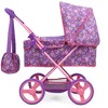 Peppa Pig: Doll Deluxe Pram & Bag - Purple, Pink, Flowers - 3 of 4