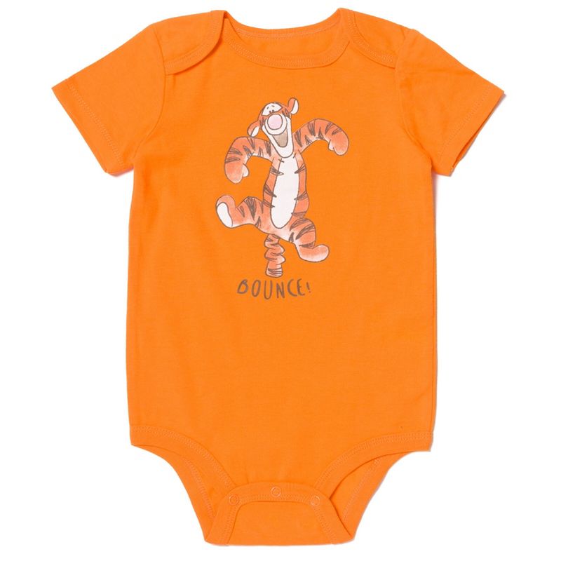 Disney Winnie the Pooh Tigger Winnie the Pooh Baby 4 Pack Snap Bodysuits Newborn to Infant , 3 of 8