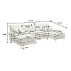 NicBex Reversible Sectional Sofa,U-Shaped Chenille Couch with Double Chaise for Living Room,Apartment,Office - 3 of 4