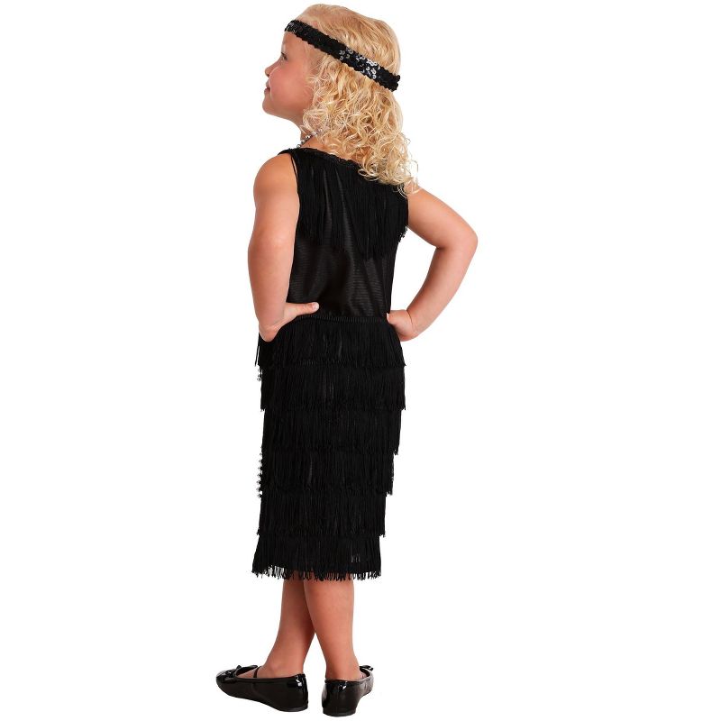 HalloweenCostumes.com 4T Girl Girl's Toddler Black Flapper Dress Costume, Black, 2 of 4