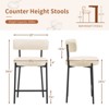 Furnilivng 24"Modern Boucle Fabric Counter Height Stools Set of 2, Mid Back and Metal Frame for Kitchen Island, Dining Room - 4 of 4