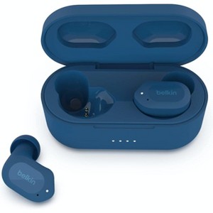 Belkin Wireless Earbuds, SoundForm Play True Wireless Earphones with USB C Quick Charge, IPX5 Water Resistant, 38 Hour Play Time, Blue, AUC005btBL - 1 of 4