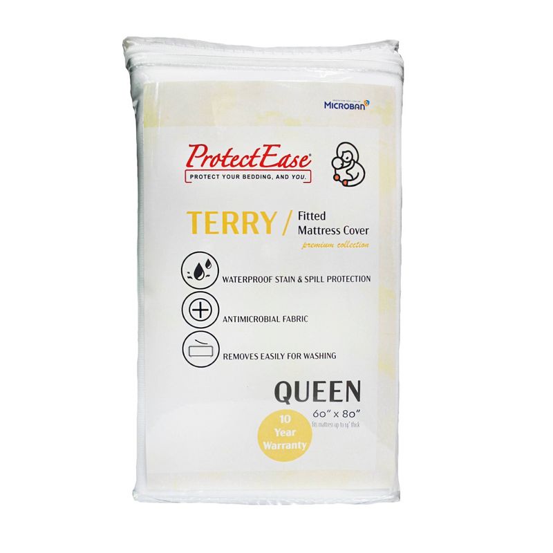 Terry Fitted Mattress Protector - ProtectEase, 1 of 10