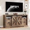 66" Farmhouse TV Stand for Up to 70 Inch TV, 32" Tall Entertainment Center with 4 Drawers & 2 Sliding Barn Doors - 2 of 4