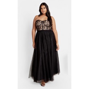 CITY CHIC | Women's Plus Size Sweet Beauty Maxi Dress - black - 14W - 1 of 4
