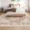 Lahome  Large Floral Border Contrast Short Pile Velvet Rectangular Indoor Area Rug - 4 of 4