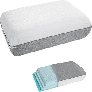 Dyonery memory foam bed pillow, height-adjustable cooling pillow, luxurious gel bed pillow supports fluffy pillow and washable pillowcase, white - 1 of 4