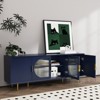 ChicFurnit Decorative Storage Cabinet Modern TV Stand with Gold Legs and Glass Doors for Living Room, Blue, 72.00"*19.90"*7.50" - 2 of 4