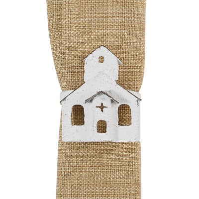 Park Designs Church Napkin Ring Set - White