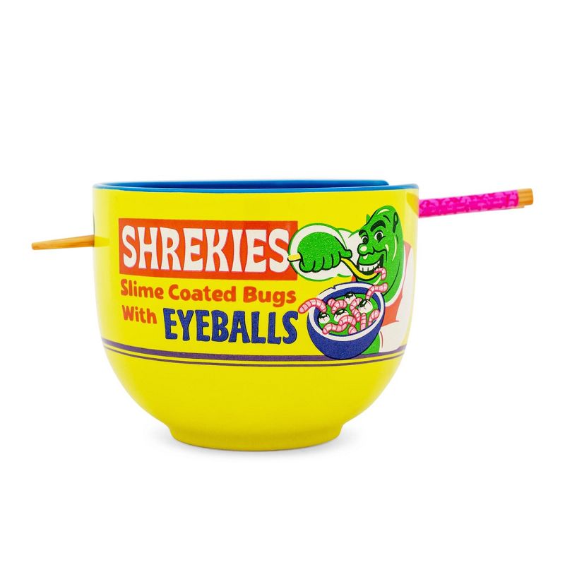 Silver Buffalo Shrek "Shrekies Eyeballs Cereal" 20-Ounce Ramen Bowl and Chopstick Set, 1 of 10