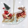 Santa Sleigh and Reindeer Elegant Christmas Ornament, Holiday Blown Glass Figurine| OrnamentallyYou - 4 of 4