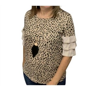 Women's Tiered Sleeves Blouse - Vanilla Bay - 1 of 1
