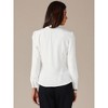 INSPIRE CHIC Women's Work Striped Lace Lapel Collar Button Down Long Sleeve Office Blouse - 4 of 4